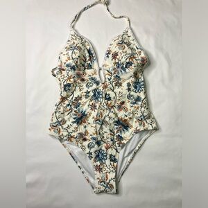 Boho Floral One Piece Swimsuit Medium NWT